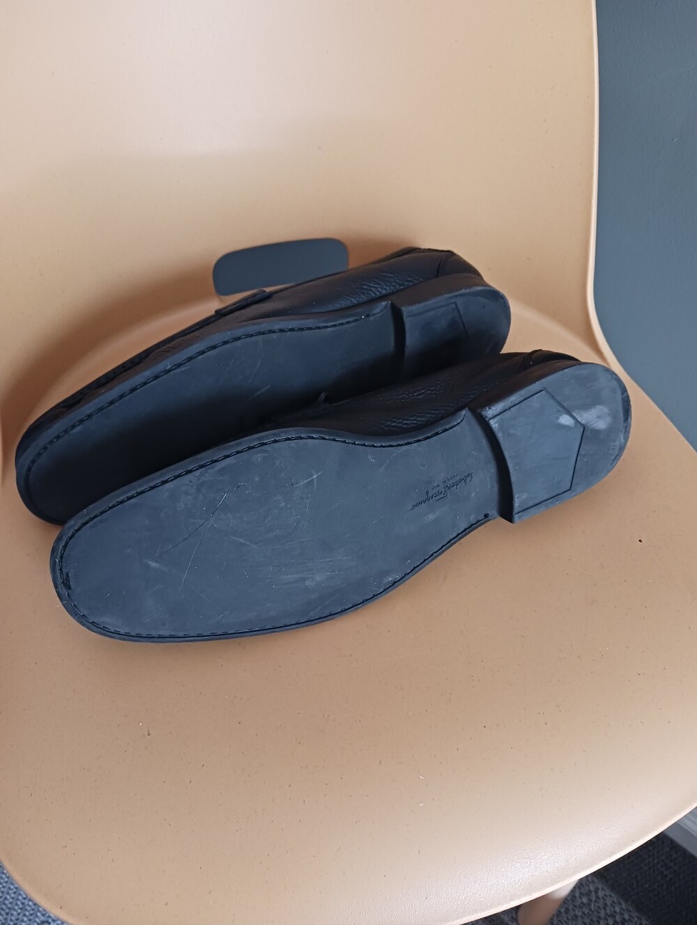 Salvatore Ferragamo Grandioso Grained Calfskin Gancini Loafers Size 11.5 - Picture 13 of 15